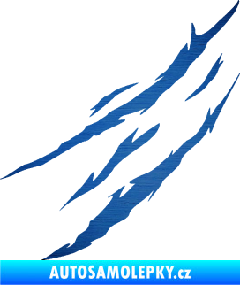Samolepka Drápanec 002 levá škrábaný kov modrý