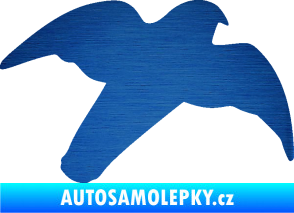 Samolepka Dravec na sklo 003 pravá škrábaný kov modrý