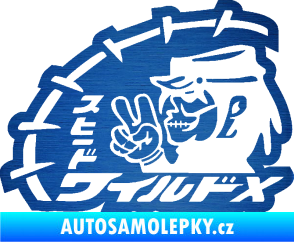 Samolepka Drifter 001 škrábaný kov modrý