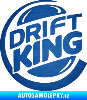 Samolepka Drift king škrábaný kov modrý
