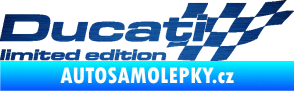 Samolepka Ducati limited edition pravá škrábaný kov modrý