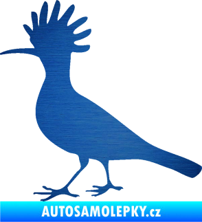 Samolepka Dudek 001 levá škrábaný kov modrý