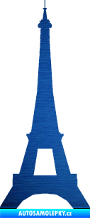Samolepka Eifelova věž 001 škrábaný kov modrý