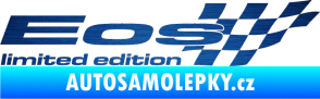Samolepka Eos limited edition pravá škrábaný kov modrý
