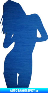Samolepka Erotická žena 001 levá škrábaný kov modrý