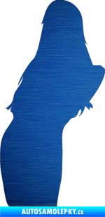 Samolepka Erotická žena 005 levá škrábaný kov modrý