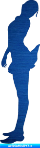 Samolepka Erotická žena 027 levá škrábaný kov modrý
