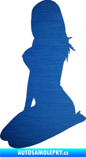Samolepka Erotická žena 032 levá škrábaný kov modrý