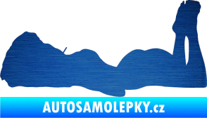 Samolepka Erotická žena 034 levá škrábaný kov modrý