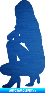 Samolepka Erotická žena 044 levá škrábaný kov modrý