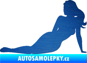 Samolepka Erotická žena 051 levá škrábaný kov modrý