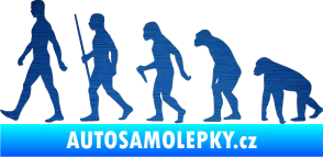 Samolepka Evoluce 001 levá škrábaný kov modrý