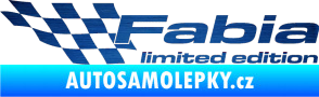 Samolepka Fabia limited edition levá škrábaný kov modrý