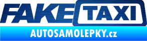 Samolepka Fake taxi nápis škrábaný kov modrý