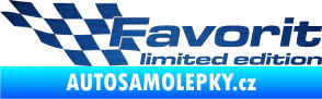 Samolepka Favorit limited edition levá škrábaný kov modrý