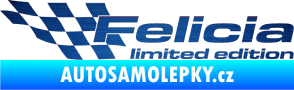 Samolepka Felicia limited edition levá škrábaný kov modrý