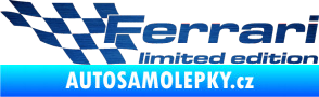 Samolepka Ferrari limited edition levá škrábaný kov modrý
