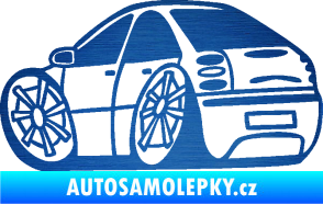 Samolepka Fiat Bravo karikatura levá škrábaný kov modrý