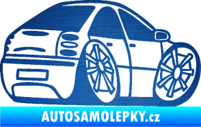 Samolepka Fiat Bravo karikatura pravá škrábaný kov modrý