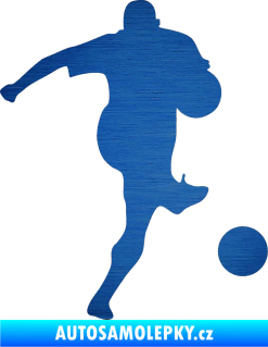 Samolepka Fotbalista 024 pravá škrábaný kov modrý