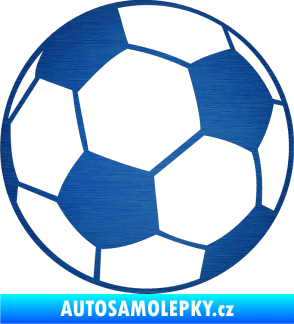 Samolepka Fotbalový míč 001 škrábaný kov modrý