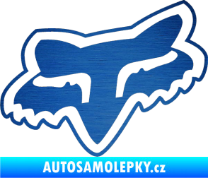 Samolepka Fox 003 škrábaný kov modrý