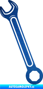 Samolepka Francouzský klíč levá škrábaný kov modrý