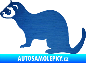 Samolepka Fretka 001 levá škrábaný kov modrý