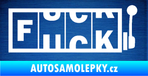 Samolepka Fuck kasino škrábaný kov modrý