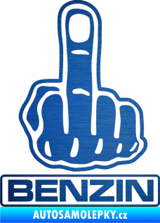 Samolepka Fuck off benzín škrábaný kov modrý