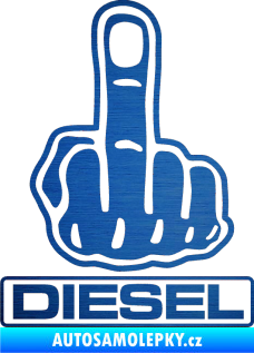Samolepka Fuck off diesel škrábaný kov modrý