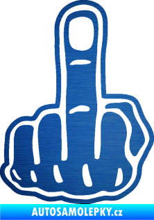 Samolepka Fuck off pravá škrábaný kov modrý