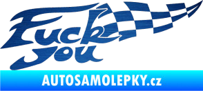 Samolepka Fuck you škrábaný kov modrý