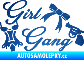 Samolepka Girl gang 001 škrábaný kov modrý