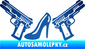Samolepka Girl mafia 002 levá škrábaný kov modrý