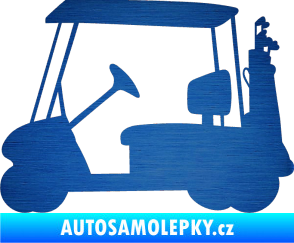 Samolepka Golfista 012 levá vozík škrábaný kov modrý