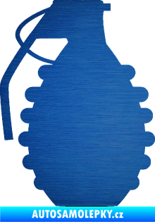 Samolepka Granát 002 levá škrábaný kov modrý