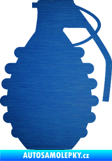 Samolepka Granát 002 pravá škrábaný kov modrý