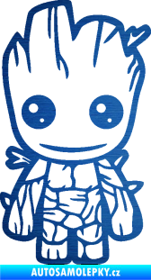 Samolepka Groot 002 levá baby škrábaný kov modrý