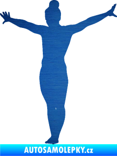 Samolepka Gymnastka 002 levá škrábaný kov modrý