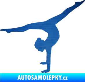 Samolepka Gymnastka 005 levá škrábaný kov modrý