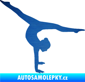 Samolepka Gymnastka 005 pravá škrábaný kov modrý