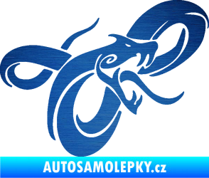Samolepka Had 001 pravá zmije škrábaný kov modrý
