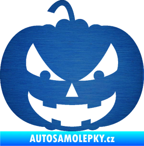 Samolepka Halloween 016 levá dýně škrábaný kov modrý
