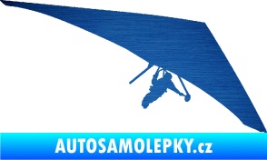 Samolepka Hang Glider 001 pravá rogalo škrábaný kov modrý