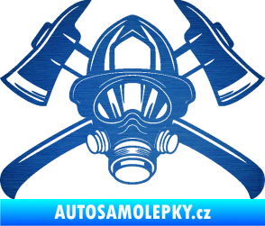 Samolepka Hasič 014 škrábaný kov modrý