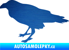 Samolepka Havran 001 levá škrábaný kov modrý