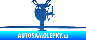 Samolepka Helikoptéra model 001 levá škrábaný kov modrý