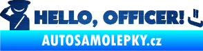 Samolepka Hello, Officer! škrábaný kov modrý