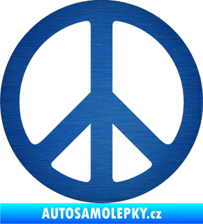 Samolepka Hippies 001 škrábaný kov modrý